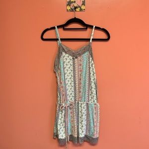 Altar’d State mixed pattern striped romper pajamas